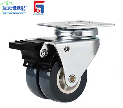 50*19mm Double Wheel Caster Black Heavy Duty Wheel With Locking High Quality Customized Caster Wheel
