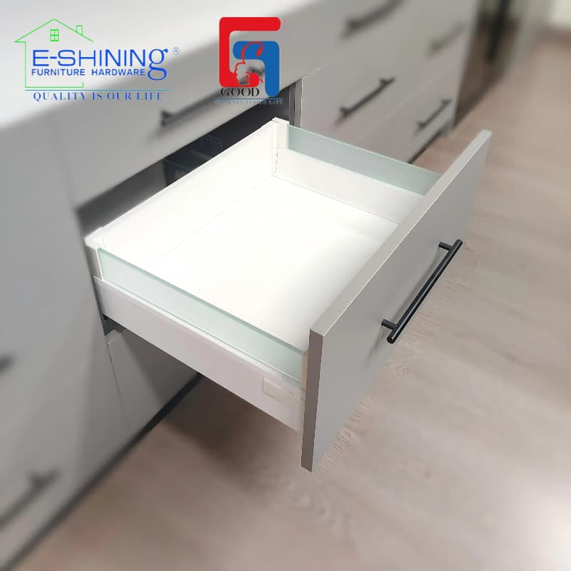 Square glass metal box slide